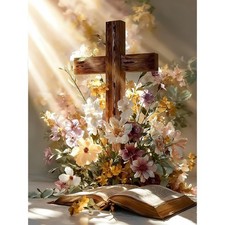Cross Christian Paint by Numbers Kit for Adults Unframed 16x20 Inch
