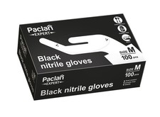 Paclan Nitril Einweghandschuhe Schwarz Größe M, 100 St., puderfrei latexfrei