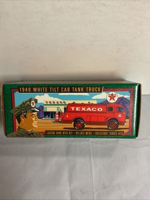 ERTL Texico, 1949 White Tilt Cab Tank Truck Diecast Collectors Bank 1996 NIB