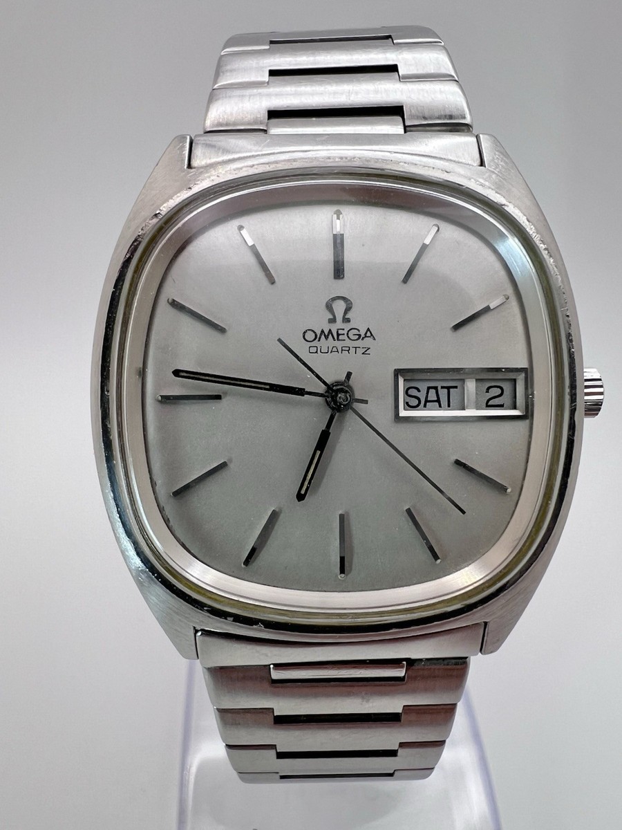 Vintage Rare 70's OMEGA Cal.1310 Quartz Silver Tone Day/Date Men