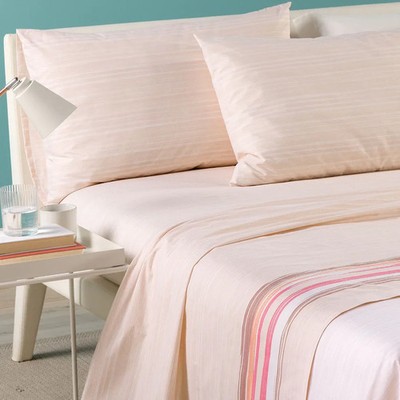 Caleffi Single Bed Sheet Set 100% Pure Cotton Atlanta Geometric Blue Coral