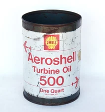 Shell OIL Can VINTAGE Collectable Aeroshell Turbine Oil 500 Quart Empty Gift