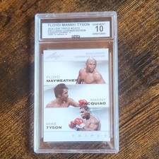 Leaf 2024 Floyd Mayweather Manny Pacquiao Mike Tyson ELE-12 CGC 10