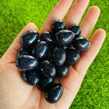 Massaggiatore uova pietra sabbia blu naturale 20 pezzi pietra preziosa sfera cristallo guarigione