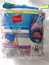 Hanes 5 Pack Women's Briefs Panties Wicking Cool Comfort Assorted Colors 11/4XL