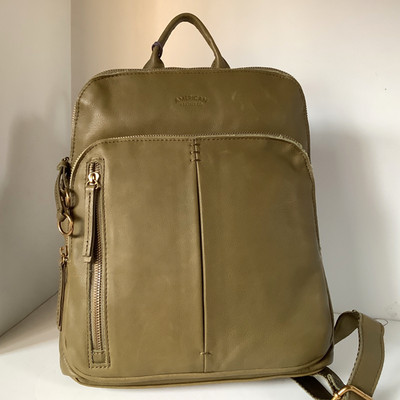American Leather Co. Cleveland Backpack color Kelp Olive Green New original $225