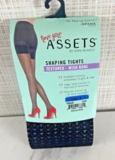Spanx Shaping Tights Textured Wish Bone Black SPANX Love Your Assets Sz 4 BxAA