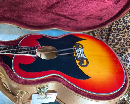 Rare SUPER JUMBO 1958 Inspired Johnny Cash SJ-200 Cherry Sunburst w Hard Case - Picture 2 of 22