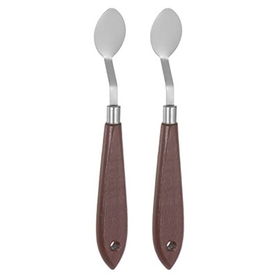  2pcs No.20 Palette Knives 22mm Width Stainless Steel Oval Spatula Painting 