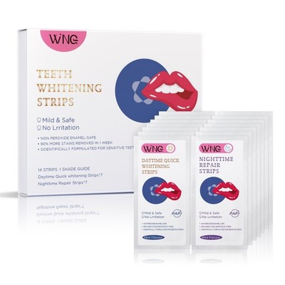 WNG 2-in-1 Teeth Strips: Day Whitening Night Repair, Peroxide-Free Non-Sensitive