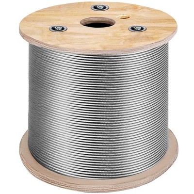 500ft T304 Stainless Steel Wire Rope High Strength Marine Grade 7x19 Cable