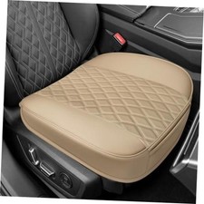 Leather Front Car Seat Covers, Car Bottom Seat Cover Anti Slip Leather Beige