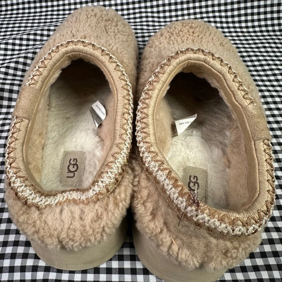 Zapatilla UGG Tasman Maxi Beige Plataforma Rizada Genuina Piel de Oveja para Mujer 8 Foto 3 de 4