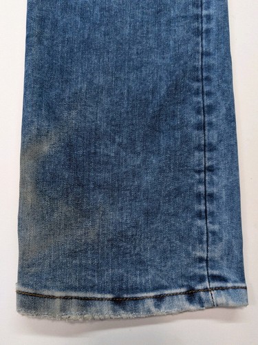 Erik Jeans Blue Button-Fly Stretch Distressed Fade Low-Rise Italy Mens 33(34)x33 - Picture 6 of 24
