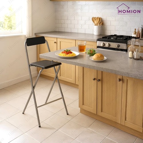 FOLDING BREAKFAST BAR STOOL CHAIR SEAT LIGHT WEIGHT SPACE SAVING FOLDABLE - Picture 36 of 44