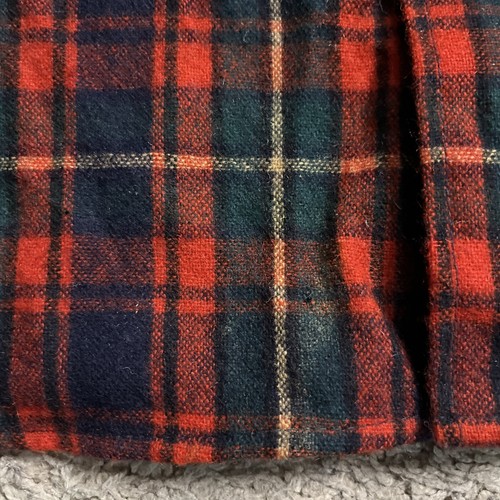 Vintage Cumberland Woolens Button Up Wool Shirt Plaid Men Size L Large Red Green - Picture 8 of 12