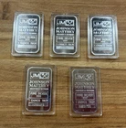 Johnson Matthey 1 oz .999 Silver Bars – Lot of 5 – 5 Troy Ounces Fine Silver