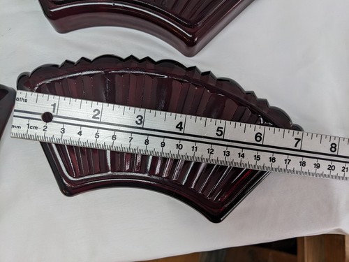 Vtg Anchor Hocking Old Cafe Royal Ruby Red Glass Relish Tray Sections Set Of 4 - Picture 6 of 10