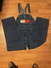 Rare Vintage Tommy Hilfiger Overalls Big Flag Reflective 90s Y2K Tommy Jeans M