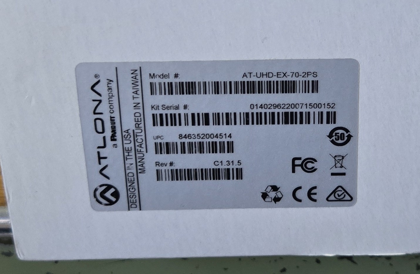 NEW Atlona AT-UHD-EX-70-2PS HDMI 4K Extender Kit TX/RX