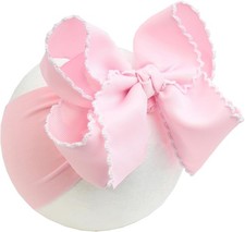 Soft Nylon Headwraps, 6'' Jumbo Pink Baby Girls Bow Headbands