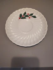 1970 Christmas Holly Berry Swirl Rim 6” Saucer SCIO Japan
