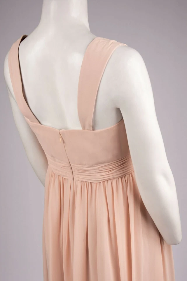 Vestido Formal Donna Morgan Fruncido Gasa Talla 12 16 18 Rosa Chantilly Nuevo con Etiquetas $240 Foto 2 de 4