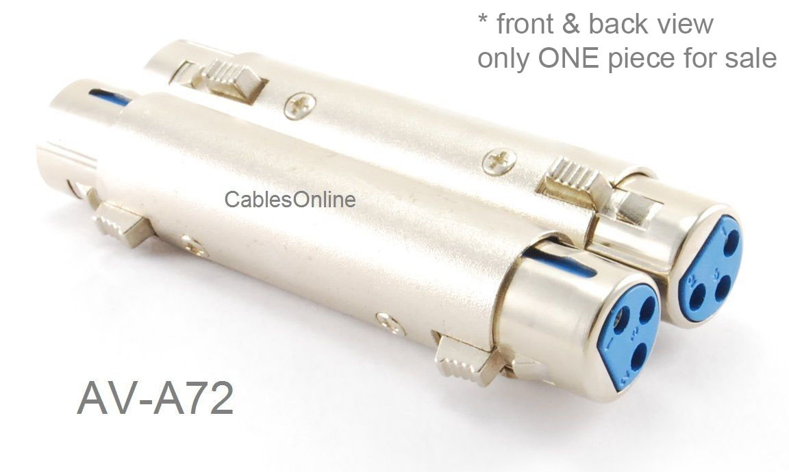 XLR 3Pin Female to Female Barrel Coupler Gender Changer,