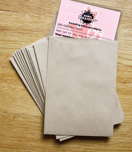 10 Personalised Lottery Ticket Envelope Wedding Favours Birthdays Events - Picture 2 of 5