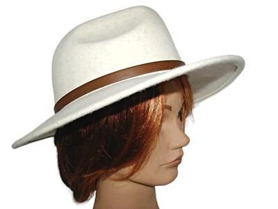 NEW Free People Wool Fedora Wyeth Rodeo Hat Off White One  display picture 1