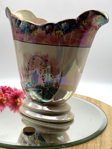 Antique Vintage Arthur Wood Porcelain China Vase Planter Lustre - Picture 14 of 20