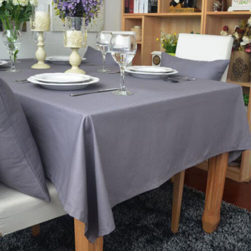 Plain Cotton Table Cloth Dining Kitchen Tablecloth Wedding Party Desk Cover Home - Picture 5 of 36