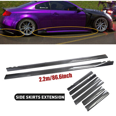 Carbon Fiber Side Skirt Extensions Rocker Panel Splitter Lip For Infiniti G37