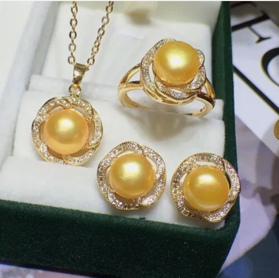 5 Color Natural Akoya Cultured Pearl Necklace & Earrings Set - Silver Plated, Handmade, Gift Ready