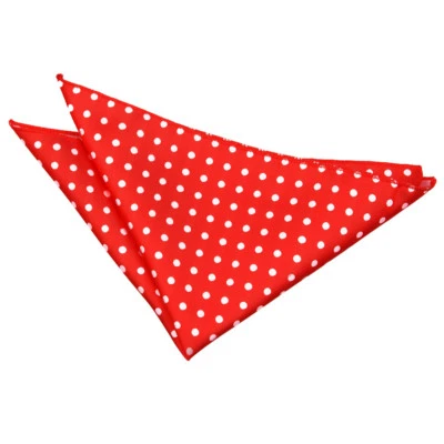 DQT, HANDMADE Red Handkerchief Hanky Woven Classic Polka Dot Mens Accessory by DQT