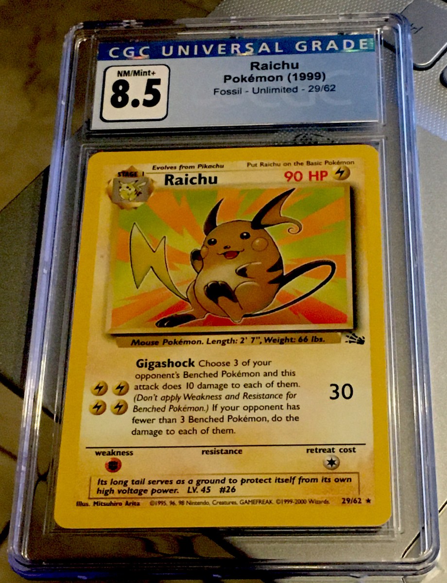 1999 POKEMON FOSSIL RAICHU #29 THUNDERSTORM EXCLUSIVE 1999-2000