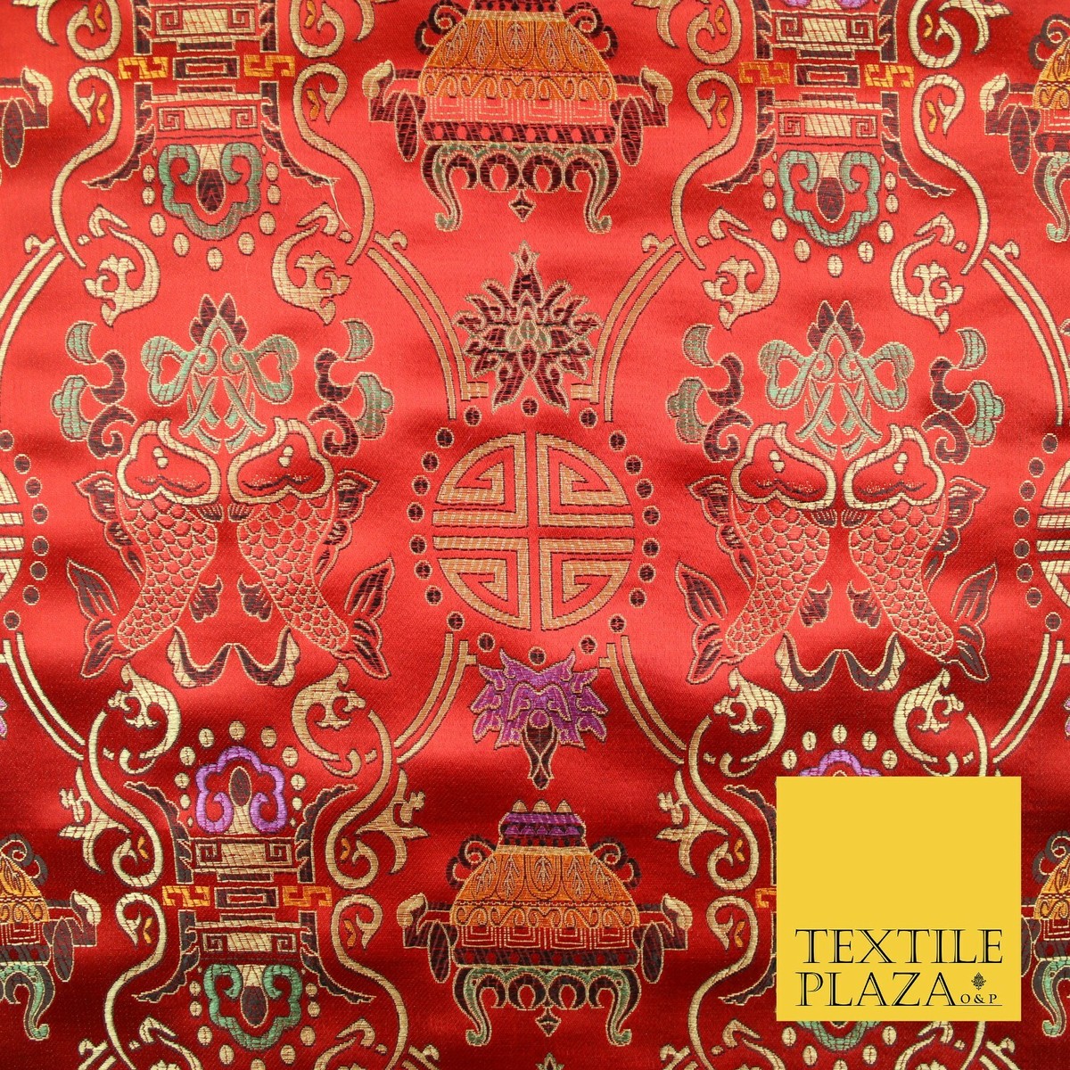 Chinese Fabric Patterns Royal Red Color Chinese Royal Palace Style
