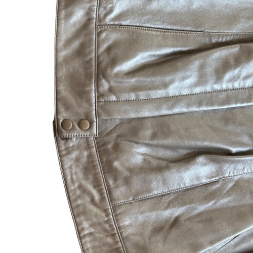 Alfani Leather Jacket Women’s Soft Motorcycle Band Collar Full Zip Sz S - Picture 5 of 5