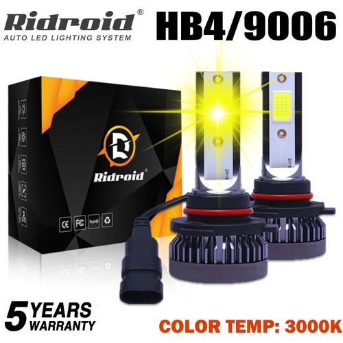 Pair 9006 HB4 3000K Yellow LED Headlight Super Bright Fog Driving Light Bulb Kit - Bild 1 von 12