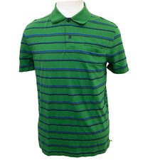 Tommy Hilfiger Custom Fit Men's Size M Green Stripe Cotton Polo Shirt