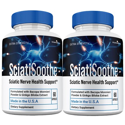 SciatiSoothe Capsules, Max Strength Pills Cognitive and Brain Health  (2 Pack)