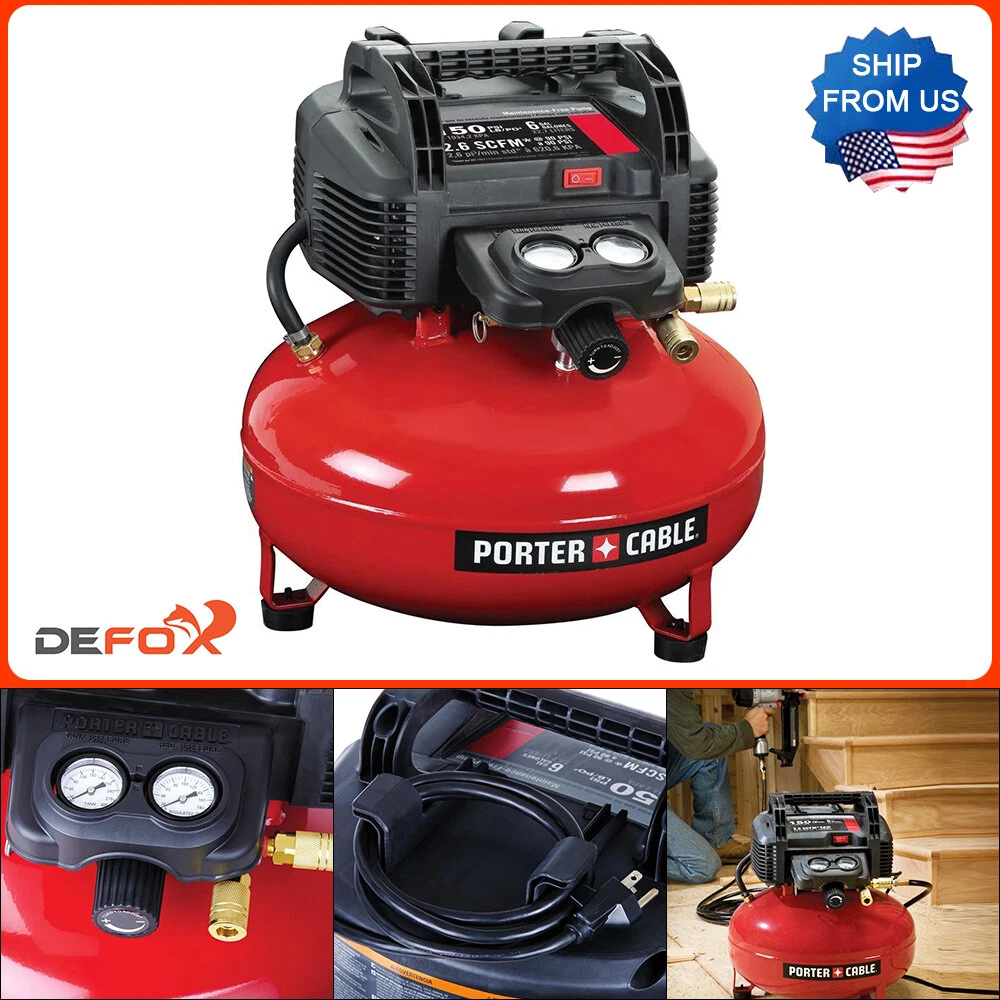 Porter Cable 6 Gal 150 PSI Portable Electric Oil Free Pancake Air