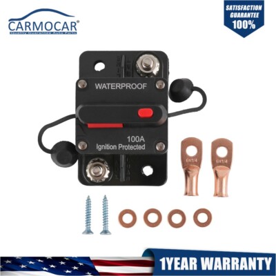 LENKRAD 100 Amp Marine Circuit Breaker - Manual Reset, Waterproof (IP67) For Boats, RVs, 12V-48V DC