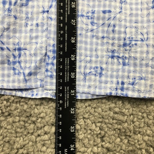 Tallia Mens Shirt Sz 15 15.5 32/33 Mason Fit Blue Floral on Check Lg Sleeve NWOT - Picture 3 of 10