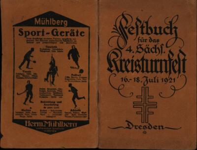 Festbuch für das 4. Sächsische Kreisturnfest Dresden 16.-18. Juli 1921,Mit Plan 