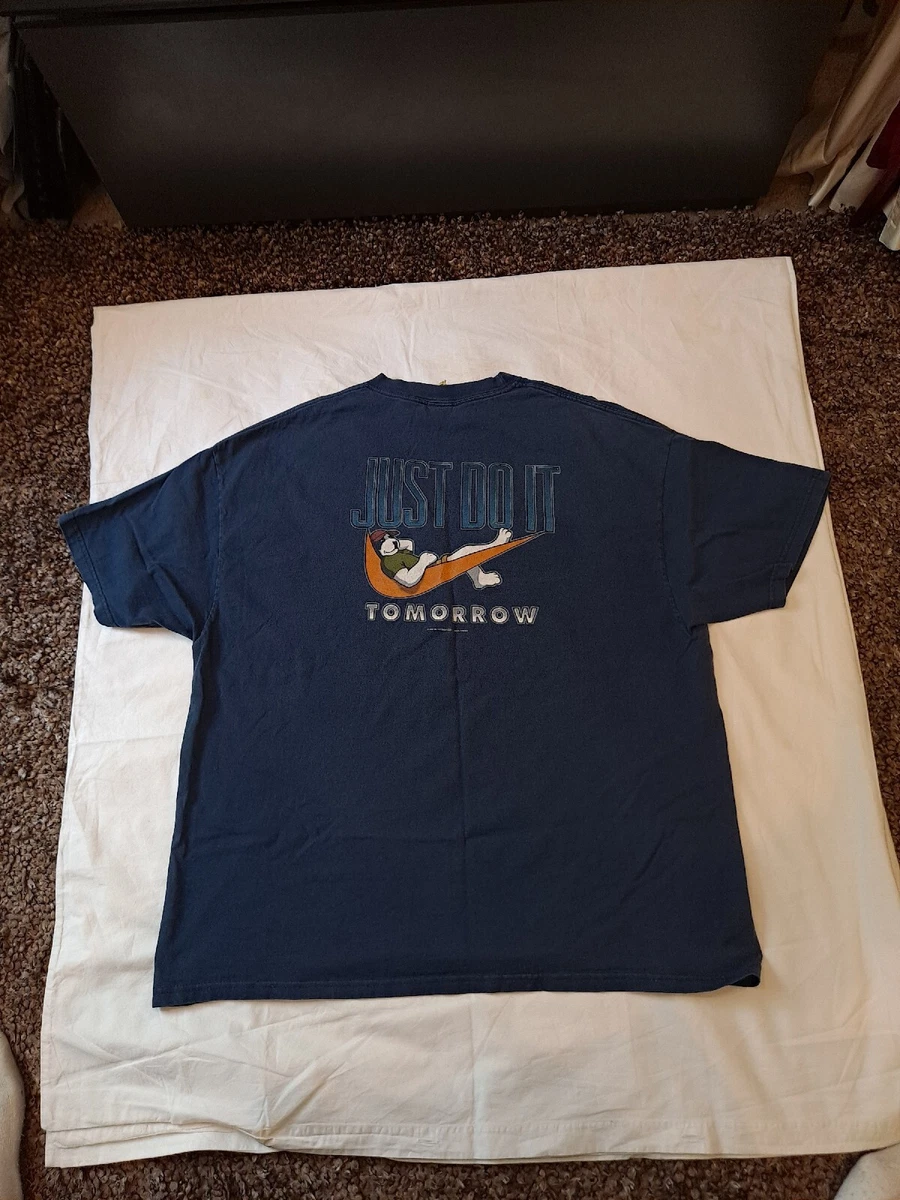 Big Dogs Nike Swoosh Vintage Just Do It Tomorrow Tee Shirt XL See flaws in pic