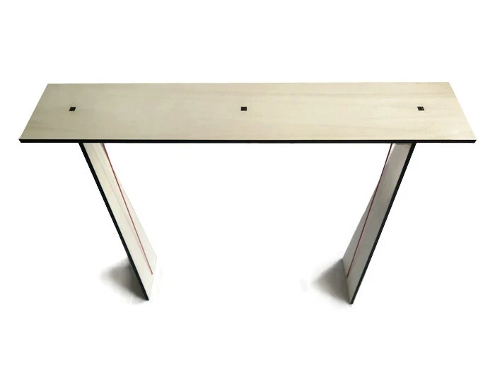 Slim Laser Cut Wood Console Table - Unique Skinny Design for Behind Sofa - Image 4 of 4