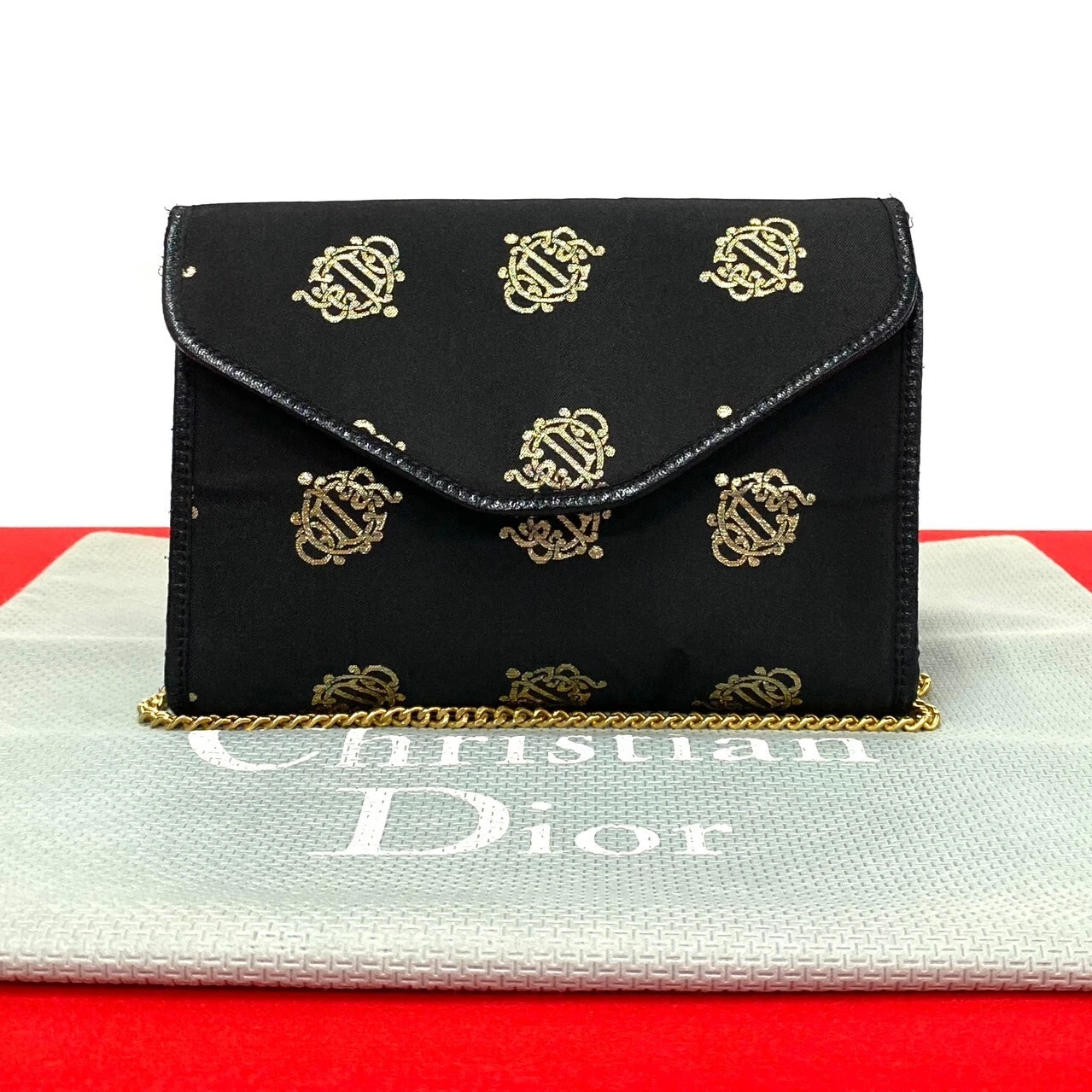 Sac bandoulière Christian Dior toile satinée noir 73257