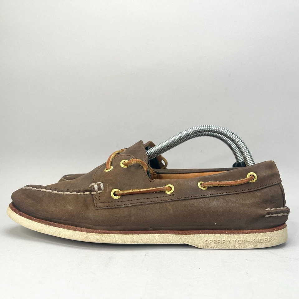 Sperry Mens 10M Gold Cup Authentic Original 2 Eye Boat Shoe Brown Leather Casual - Image 4 of 4