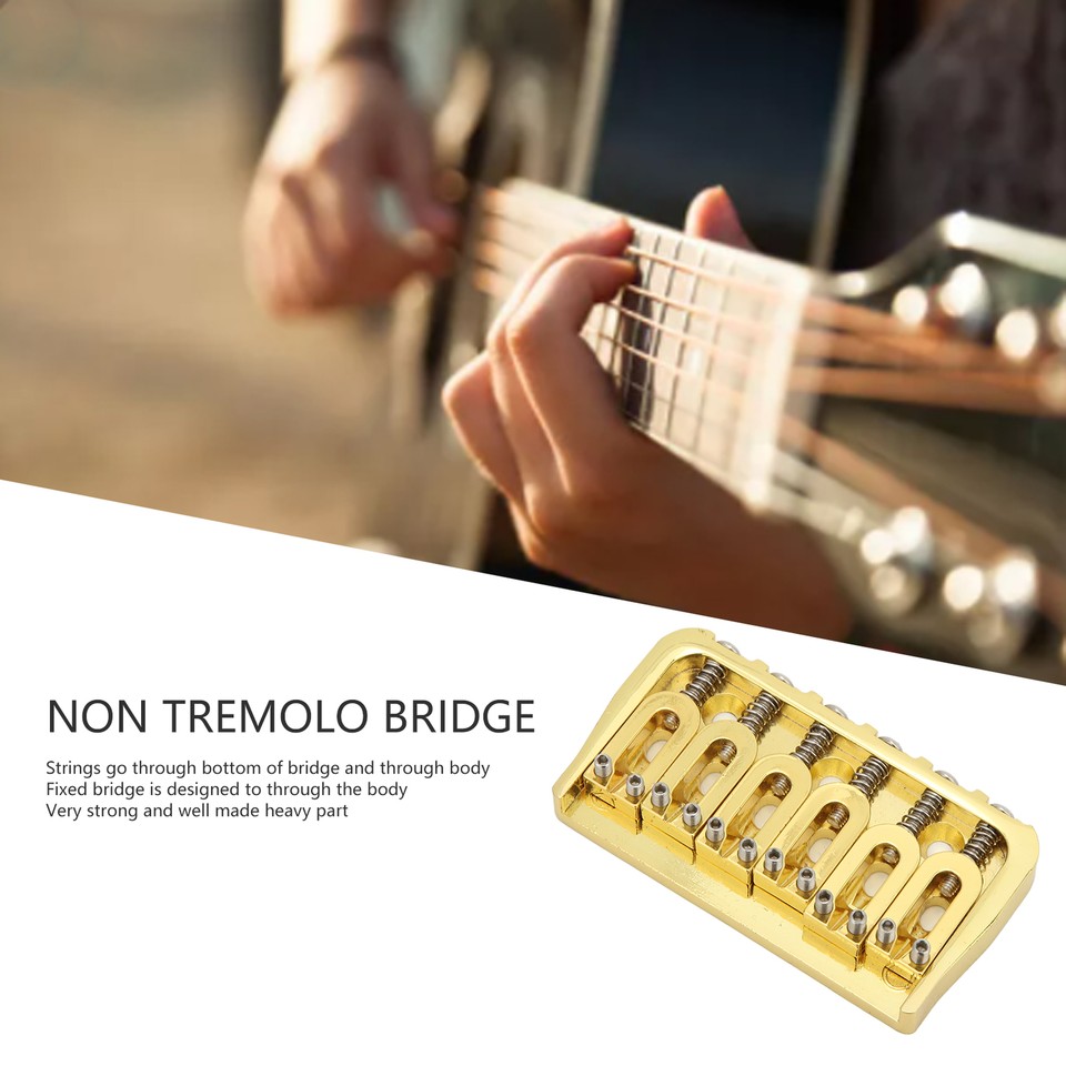 Electric Guitar Fixed Short Bridge Hardtail 6 String Through Body